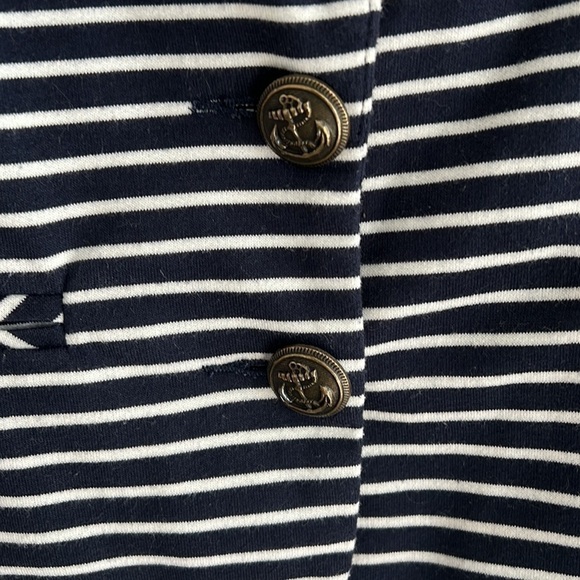 CARTONNIER Striped Navy/White Cropped Jacket - Picture 4 of 6
